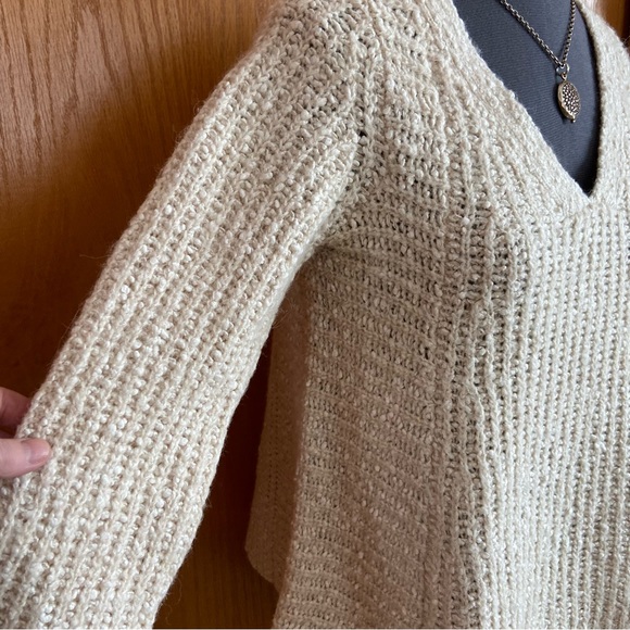 Anthropologie Moth Zipped Stitch Sweater in Ivory - Picture 5 of 13